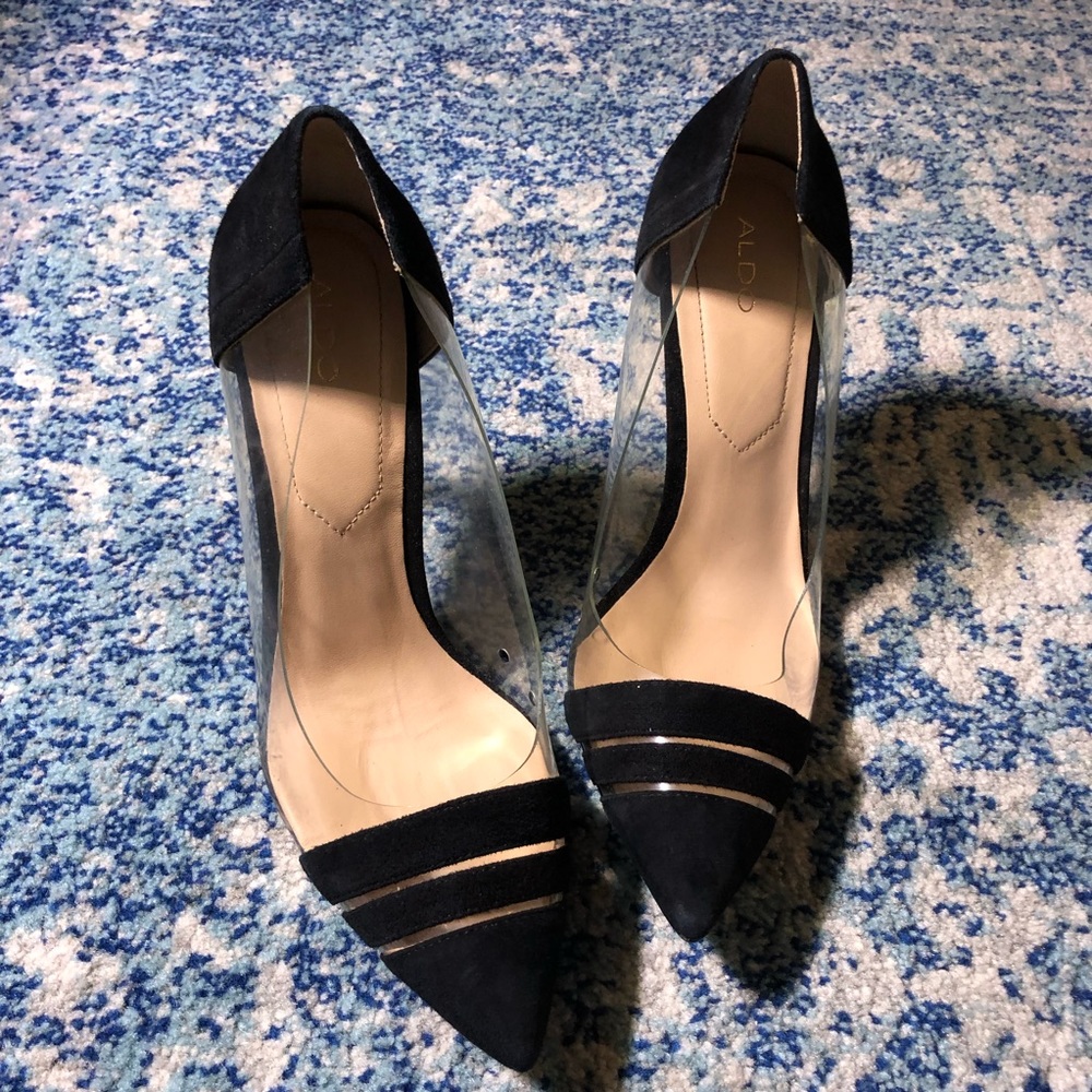 Aldo black and clear high heels